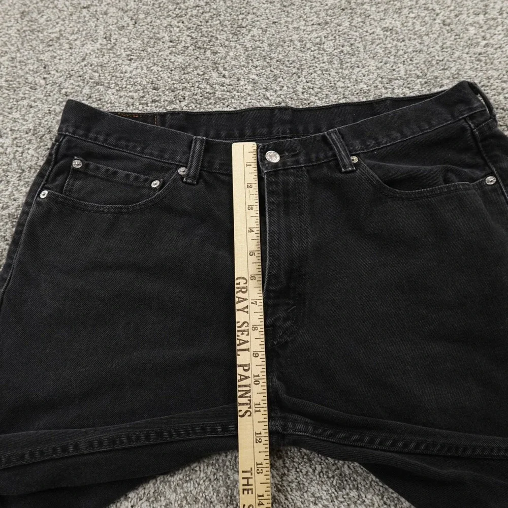 VTG Levis Jeans Mens 38X32 Dark Black Denim‎ Pants 505 Straight Leg Western Y2K